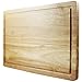 Large Wood Cutting Board For Kitchen - 16 x 10 Inch - Thick, Sturdy Hardwood Chopping Board With Juice Groove - Reversible Design