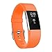 POY Replacement Bands Compatible for Fitbit Charge 2, Classic & Special Edition Sport Wristbands, Large Orange, 1PC