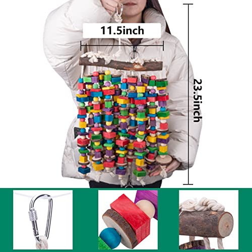 Deloky Extra Large Bird Parrot Chewing ToyMulticolored Natural Wooden