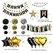 Birthday Decorations, Puchod Birthday Party Decoration Kit 99pcs Happy Birthday Confetti Balloons with Paper Pom Pom Black and Gold for 13th 16th 18th 21st 30th 40th 50th 60th 70th 18th Party Supplies