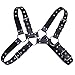 iiniim Men's Adjustable Leather Body Chest Half Harness Belt (One Size, Black B)