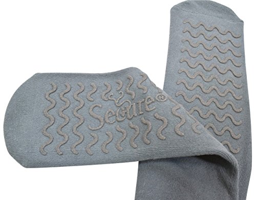 image for Secure (4 Pairs) Non Skid Socks with All Around Grip Tread - Hospital 