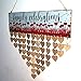 WINOMO Family Birthday Board Plaque DIY Hanging Wooden Birthday Reminder Calendar with 50pcs Wooden Hearts