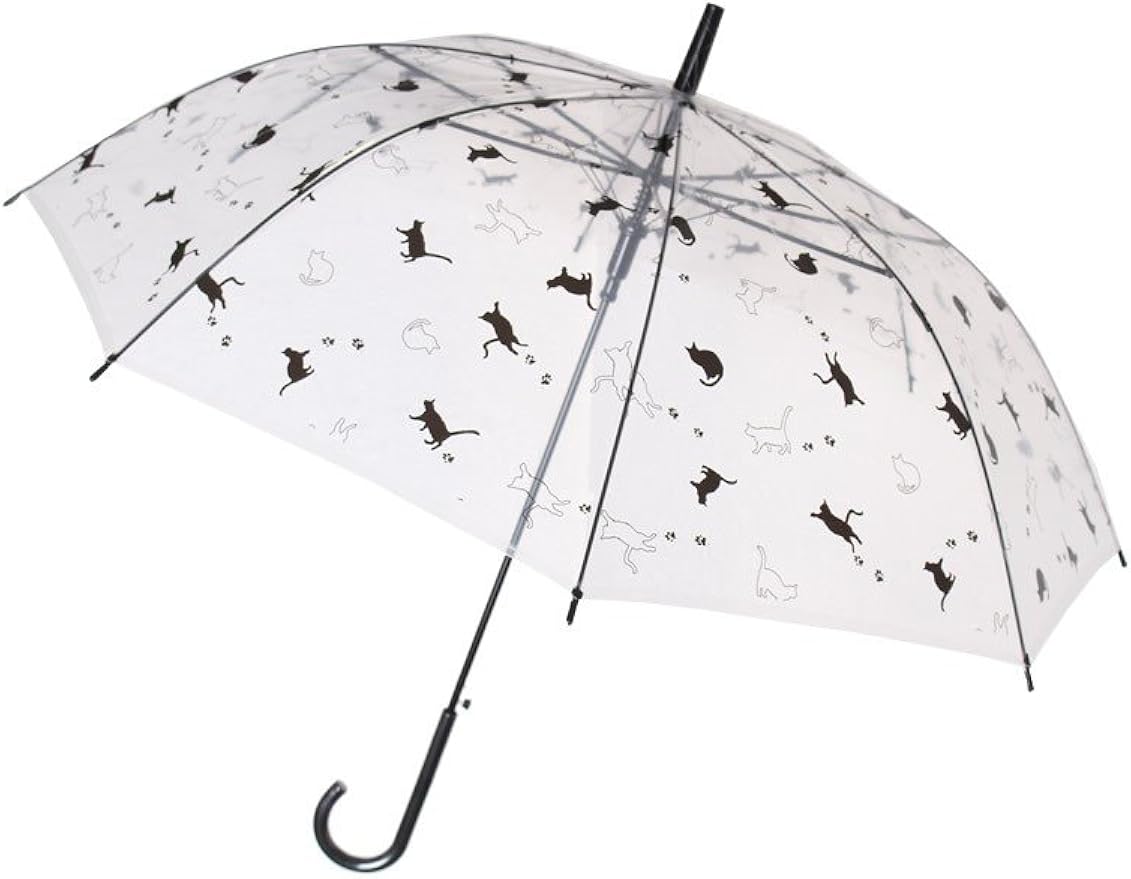 Amazon 傘 ビニール傘 レディース おしゃれ かわいい 58cm ネコ柄 長傘 雨傘 手袋 通販