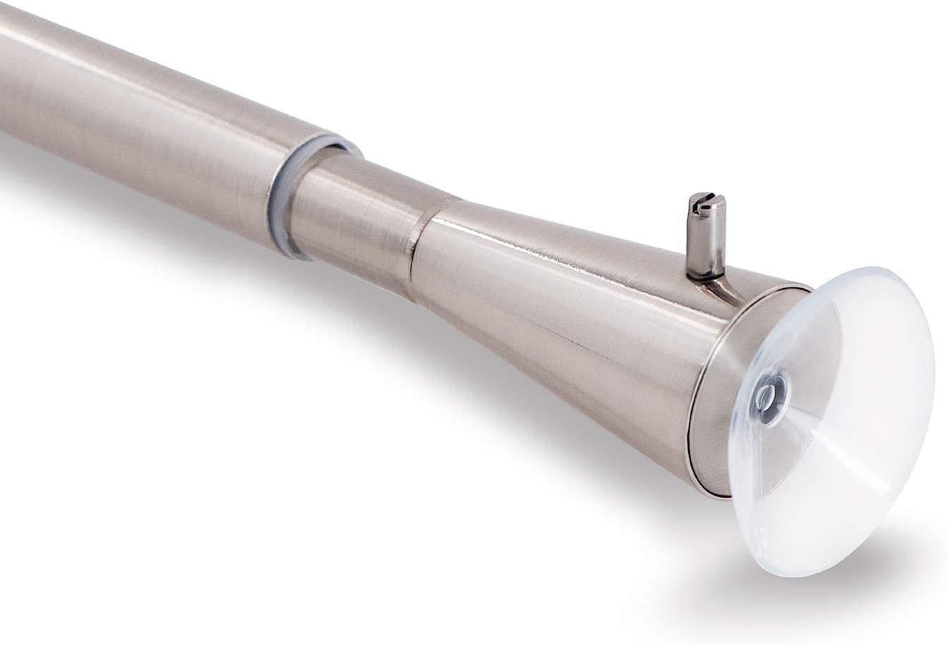 GCurtain Shower Curtain Pole No Drilling, Spring Tension Pole, 34-56 Inch, 3/4 Inch Diameter, Suction Cup on Either End, 1PCS, Brushed Nickel — image 1