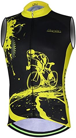 Aogda Cycling Vest for Men Bike Jerseys Team Biking Sleeveless Tops Clothing