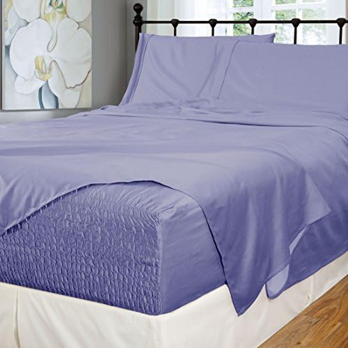 Bed Tite Stretch Fit 500-Thread Count Cotton Rich Super Silky Deep Pocket Sheet Set (Full, Slate Blue)