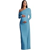 Toreque Mermaid One Shoulder Maternity Dresses for Photoshoot Satin Long Baby Shower Dress Photography