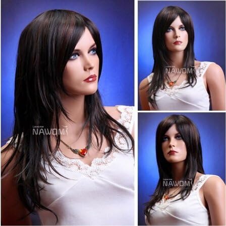 fashion wigs medium long black wig stright women hair wig synthtic wigs full cap wig for cancer ZL172-2H30