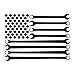 American Flag Wrenches Mechanic Vinyl Decal Sticker No Background | Cars Trucks Vans SUVs Windows Walls Cups Laptops | 5.5 Inch (Black)