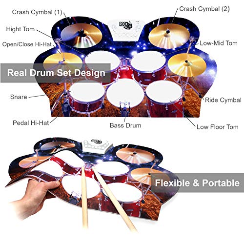 MUKIKIM Rock and Roll It Drum Live. Roll Up Portable Drum Set for
