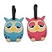 Mziart Colorful Cartoon Owl Silicone Luggage Tags Holders or Premium Backpack ID Tags (Set of 2 - One of Each Shown)