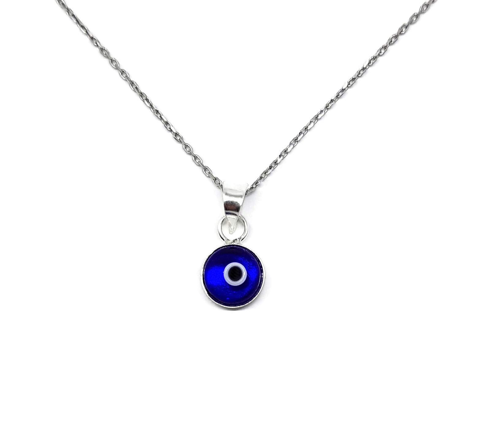MYSTIC JEWELS By Dalia – Blue Crystal Evil Eye Necklace for Good Luck – 925 Sterling Silver – Chain 40 to 45 cm Length, for Protection for Evil Eye — image 1