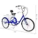 ABDQPC Adult Tricycle 7 Speed 24/26 InchTrike Cruiser Bike Three-Wheeled Bicycle Brake System for Shopping,Recreation with Large Basket, Lock, Bike Pump (Blue,26″ Wheels)thumb 1