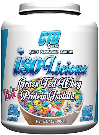 Isolicious Grass Fed Whey Protein Isolate 4lb Jug Fruity Cereal Flavor