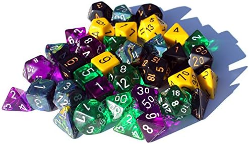 30+ Polyhedral Dice | Chessex Dice Pack | Random | 35 Dice in 5 Complete Sets