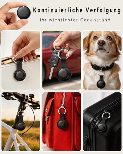 Smart Air Tracker Tag Pack of 4, Key Finder Compatible with Apple Find My App (iOS Only), Smart Tracker for Keys, Luggage, Suitcases, Bags, Replaceable Battery, IP67 Waterproof