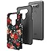 Townshop LG V20 Case, Hard Impact Dual Layer Shockproof Bumper Case for LG V20 - Red Rose