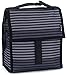 PackIt Freezable Lunch Bag, Gray Stripes, Built with EcoFreeze Technology, Foldable, Reusable, Zip and Fold Closure with Buckle Handle, Perfect for School and Office Lunches