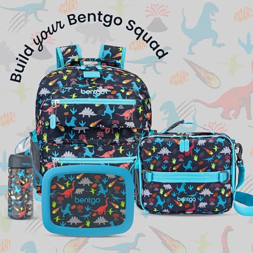Bentgo Kids Prints Leak-Proof, 5-Compartment Bento-Style Kids Lunch Box - Ideal Portion Sizes for Ages 3 to 7 - BPA-Free, Dishwasher Safe, Food-Safe Materials (Dinosaur)