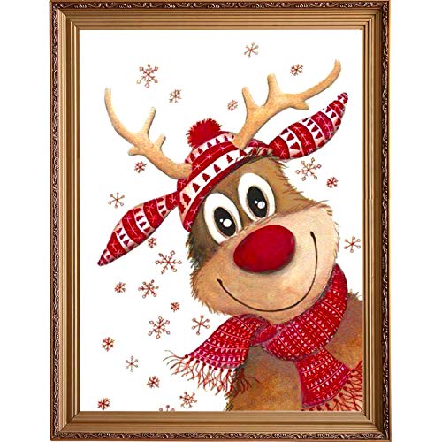 DECYOOL 5D DIY Christmas Elk Full Drill Rhinestone Diamond Painting Kits for Home Décor