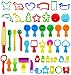 FRIMOONY Dough Tools for Kids, Various Plastic Molds, Assorted Colors, 45 Pieces