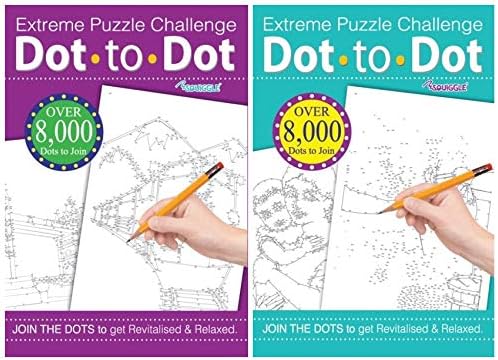 Martello Extreme Dot to Dot Puzzles for Adults - Set of 2 A4 Books, white