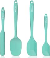 NileHome Silicone Spatula Set 4 Pcs Food Grade Heat Resistant Turquoise view 1