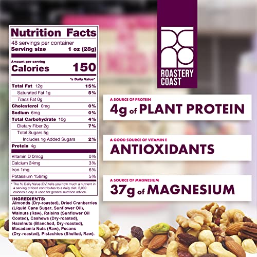 Roastery Coast Daily Nuts Healthy Mix Bulk 3 LB Bulk Pouch Nuts