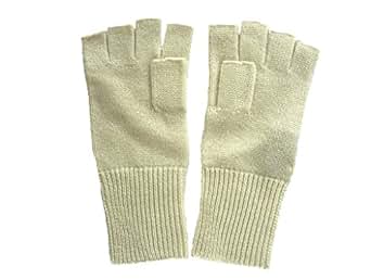 Cream Pure 100% Cashmere Fingerless Half Finger Gloves at Amazon Womenâs Clothing store: Cold 