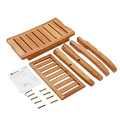 Fashine Multi-Functional Anti-Slip Waterproof 2 Tier Bathroom Bamboo Bench with Shelf Stool Storage Shelving Unit
