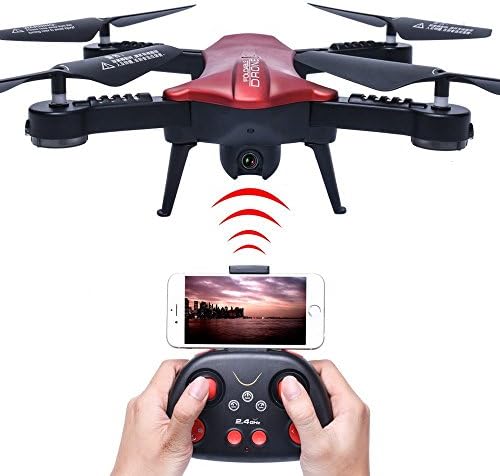 Foldable Wi-Fi FPV Drone with Camera Live Video Capability – MaQue Folding Drones with Cameras Series Includes HD 720p Drone Camera, 1-Key Control &amp; 360° Flips