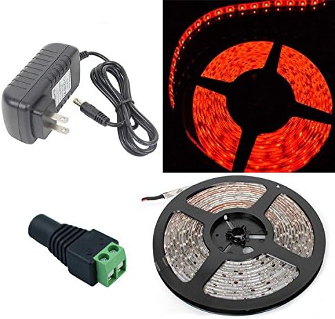 SINOMANN@Waterproof LED Strip 300leds/5M 2835 SMD Cool Warm White Red Green Blue Yellow Light IP65 Ribbon Tape with 12V 2A Power Adapter