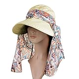 Vbiger Visor Hats Wide Brim Cap UV Protection Summer Sun Hats For Women (Beige)
