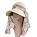 Vbiger Visor Hats Wide Brim Cap UV Protection Summer Sun Hats For Women (Beige)