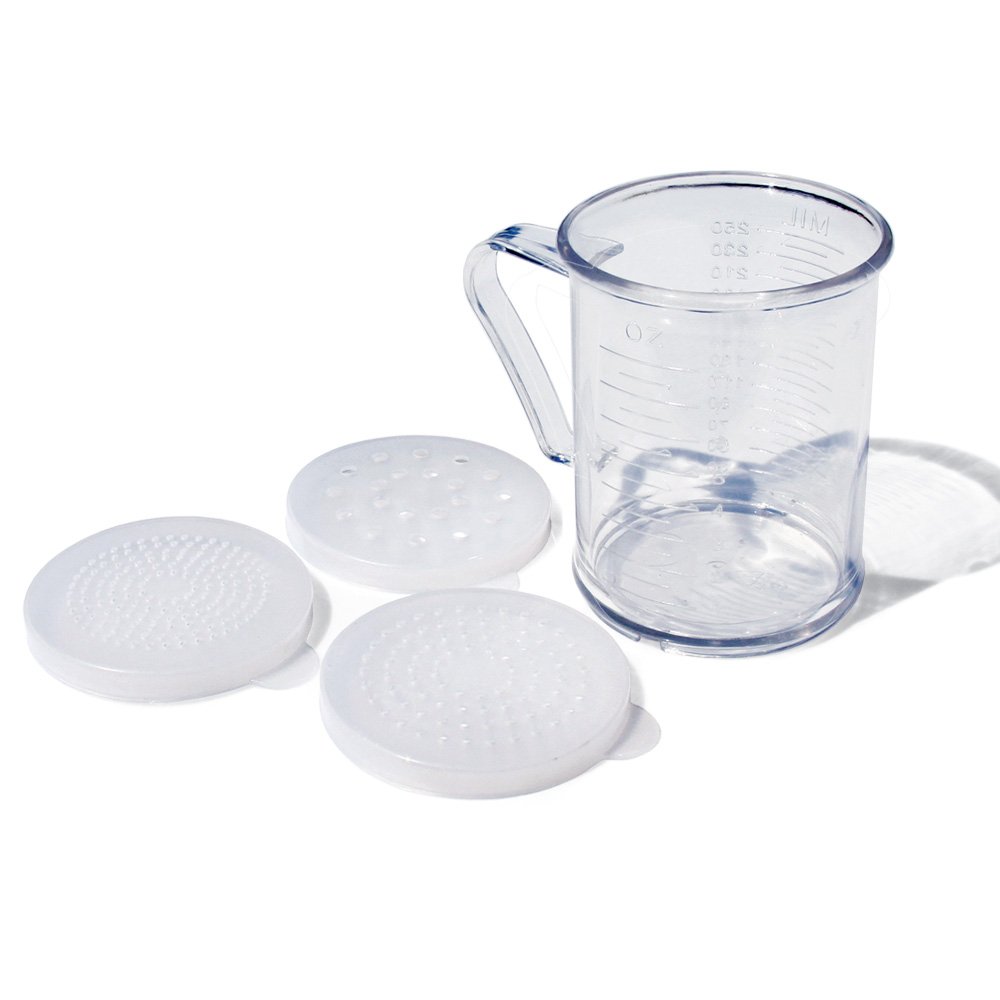 New Star Foodservice 22513 Polycarbonate Dredge Shaker With 3 Lids 10-Ounce C.. 13 51Jfc3QCerL