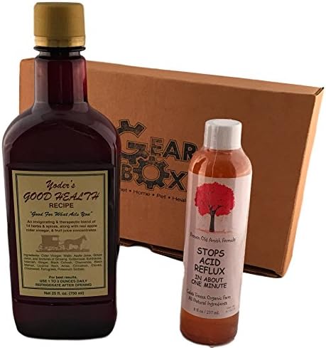 Yoder's Good Health Recipe And Caleb Treeze Organic Farms Stops Acid Reflux Old Amish Herbal Supplements in a Gift Box