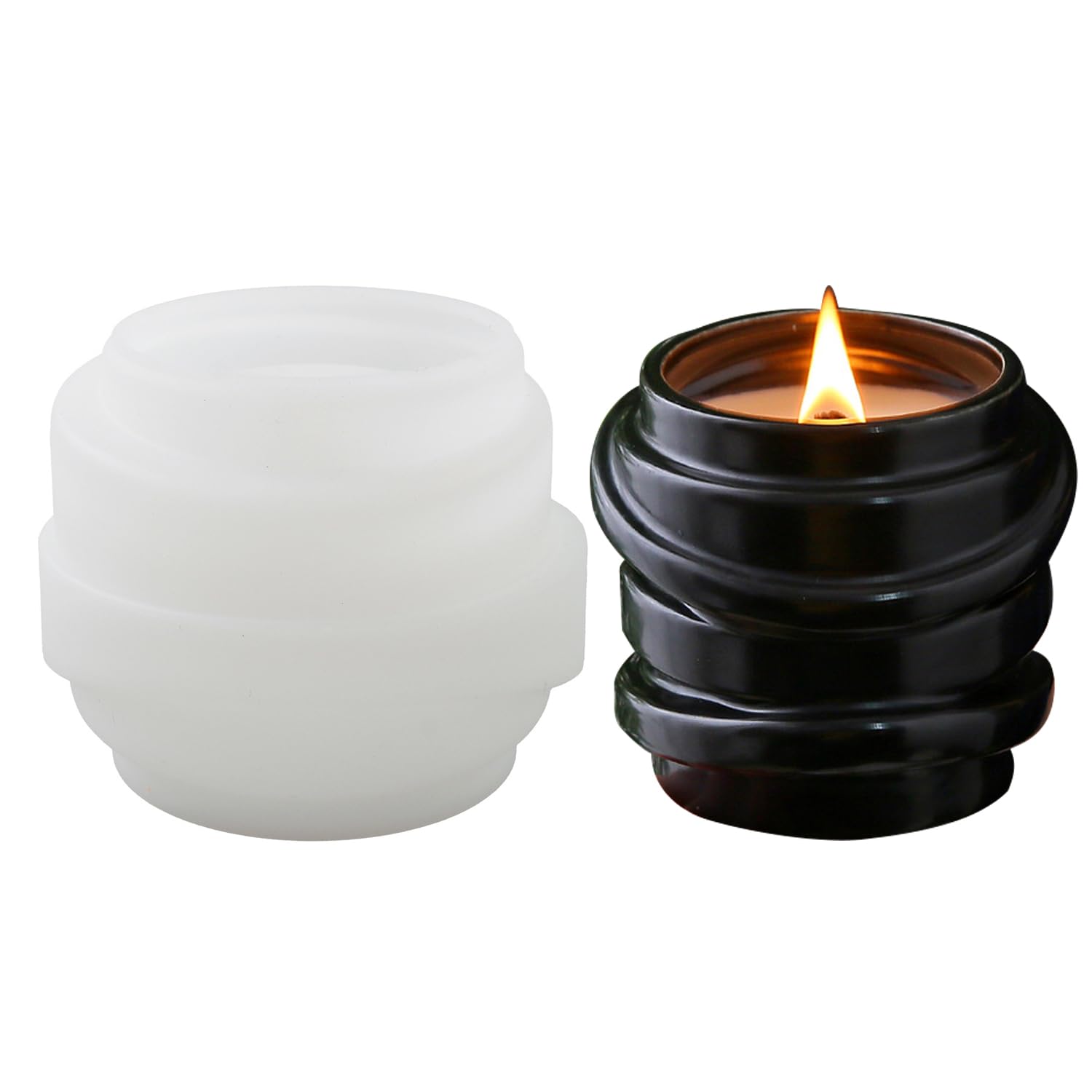 JS MOLD Silicone mould concrete silicone casting mould, silicone candle holder, spiral cylindrical candle mould, silicone moulds for candle holder, flower pots, storage container