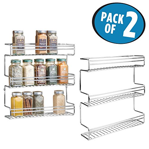 Mdesign wall mount three tier kitchen spice rack for co…