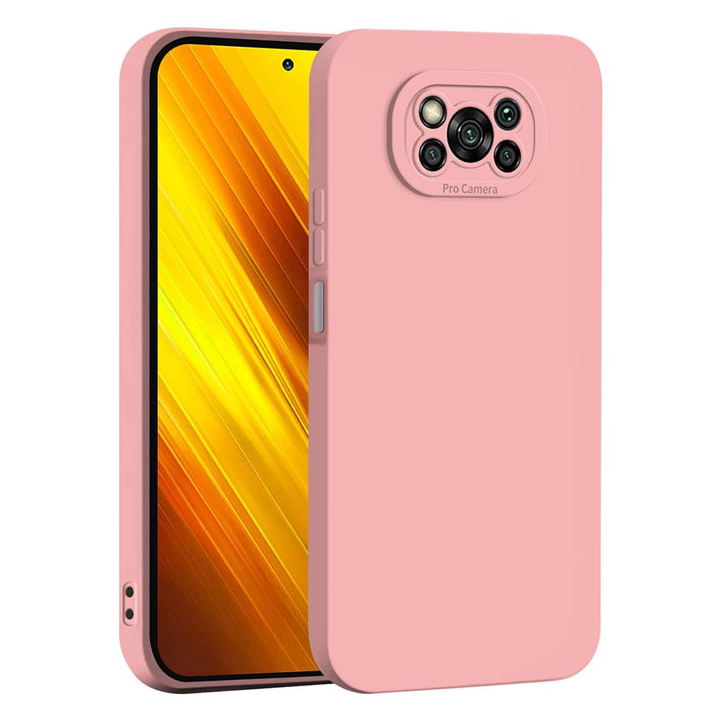 SEAHAI Case for Xiaomi Poco X3 Pro/Poco X3 NFC, Ultra Thin Premium Soft Silicone Phone Cover with Thickened Camera Protection Design, Shockproof TPU Bumper Fashion Case Cover - Pink