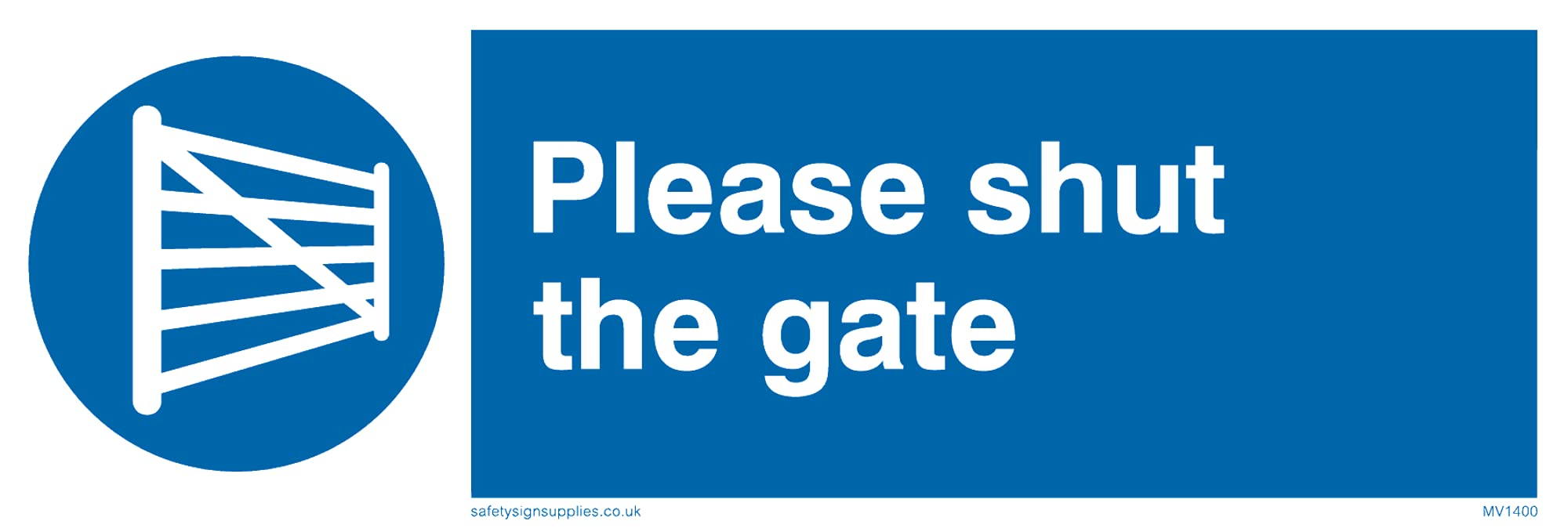 Pack of five - Please Shut Gate Sign - 150x50mm - L15