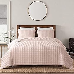 WDCOZY Pink King Size Quilt Bedding Sets with