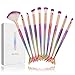 Apr.Fairy 10pcs Mermaid Makeup Eye Brushes Set with Box 3D Fish Scale Premium Plastic Handle Brush Kits Eyeshadow Eyeliner Blending Foundation Blush Lip Cosmetic Make Up Tools - Multi-color Gradient