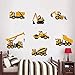 Amaonm Creative Cartoon Cute DIY Engineering Vehicles Wall Stickers Cranes, Forklifts, Road vehicles, Mud Tankers, Construction Site Wall Decal for Kids Babys Room Nursery Children Decor