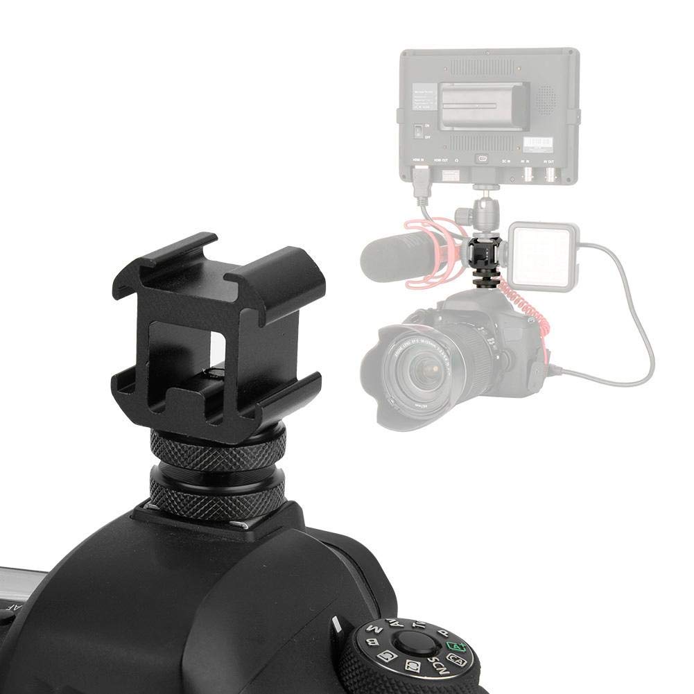 Photo 1 of Triple Hot Shoe Mount Adapter,Universal Metal Extend Hot Shoe Base Mount Holder for Microphone Monitor LED Video Light, etc