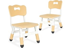 JIAOQIU Kids Chair Adjustable Height Children Chairs Suitable for Children Age 2-8 with Foot Covers for Home Classroom Kindergarten and Children's venues Two-Pack