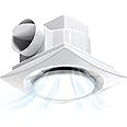 Nalle Ventilation Fans Bathroom Exhaust Fan with Light 9.6 inch Panel 6000K 12W Round LED 90 CFM 1.0 Sones 4 Inch Duct,110V Ceiling Mount Exhaust Fan for Shower,Bathroom,Office,Home(YFL-200)