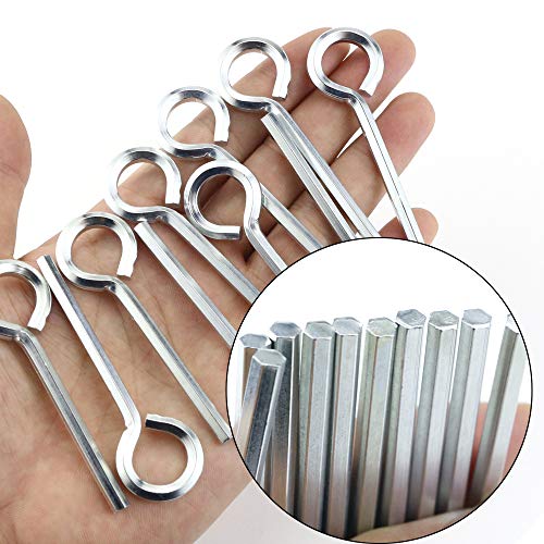 Twdrer 20 PCS 5/32" Sliver Standard Hex Dogging Key with Full Loop,Solid Metal Allen Wrench Door Key for Push Bar Panic Exit Devices