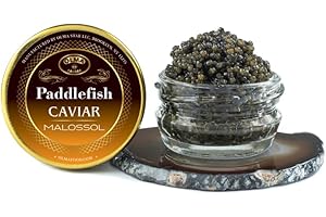 OVERNIGHT SHIPPING - OLMA American Paddlefish Black Caviar - Medium Grey Pearls, Smooth Flavor - 1 oz / 28 g