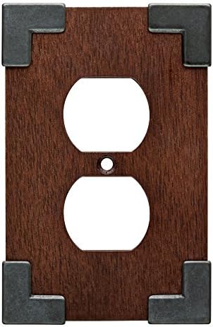 Brainerd Rowland 1-Gang Charcoal Ebony & Soft Iron Standard Single Receptacle Composite Wood Wall Plate